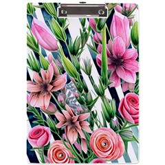 Sumptuous Watercolor Flowers A4 Acrylic Clipboard by GardenOfOphir