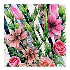 Sumptuous Watercolor Flowers Banner And Sign 4  X 4  by GardenOfOphir