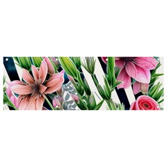 Sumptuous Watercolor Flowers Banner And Sign 9  X 3  by GardenOfOphir