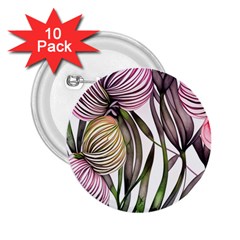 Charming And Cheerful Watercolor Flowers 2 25  Buttons (10 Pack)  by GardenOfOphir