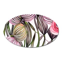 Charming And Cheerful Watercolor Flowers Oval Magnet by GardenOfOphir