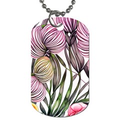 Charming And Cheerful Watercolor Flowers Dog Tag (two Sides) by GardenOfOphir