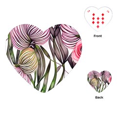 Charming And Cheerful Watercolor Flowers Playing Cards Single Design (heart) by GardenOfOphir