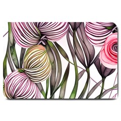 Charming And Cheerful Watercolor Flowers Large Doormat by GardenOfOphir