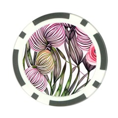 Charming And Cheerful Watercolor Flowers Poker Chip Card Guard by GardenOfOphir