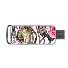 Charming And Cheerful Watercolor Flowers Portable Usb Flash (two Sides) by GardenOfOphir