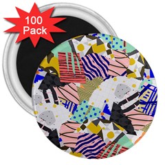 Digital Paper Scrapbooking Abstract 3  Magnets (100 Pack) by Ravend