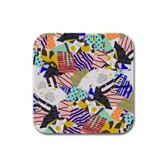 Digital Paper Scrapbooking Abstract Rubber Square Coaster (4 Pack) by Ravend