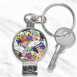 Digital Paper Scrapbooking Abstract Nail Clippers Key Chain Front