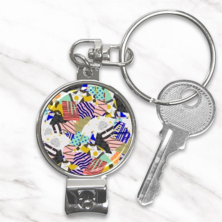 Digital Paper Scrapbooking Abstract Nail Clippers Key Chain