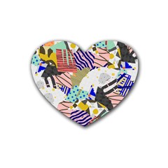 Digital Paper Scrapbooking Abstract Rubber Coaster (heart) by Ravend