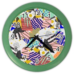 Digital Paper Scrapbooking Abstract Color Wall Clock by Ravend