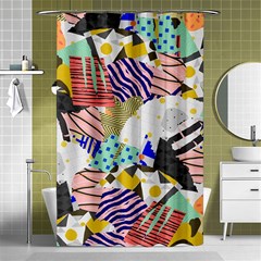 Digital Paper Scrapbooking Abstract Shower Curtain 48  X 72  (small)  by Ravend