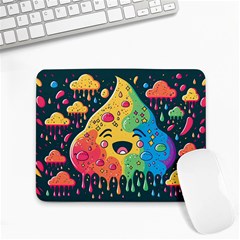 Rainbows Drip Dripping Paint Happy Small Mousepad by Ravend