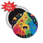 Rainbows Drip Dripping Paint Happy 2.25  Magnets (100 pack)  Front