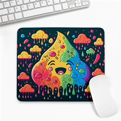 Rainbows Drip Dripping Paint Happy Large Mousepad by Ravend