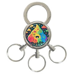 Rainbows Drip Dripping Paint Happy 3-ring Key Chain by Ravend