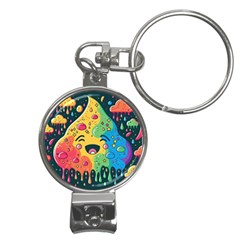 Rainbows Drip Dripping Paint Happy Nail Clippers Key Chain by Ravend