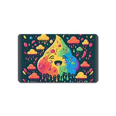 Rainbows Drip Dripping Paint Happy Magnet (name Card) by Ravend