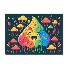 Rainbows Drip Dripping Paint Happy Sticker A4 (100 Pack) by Ravend