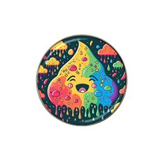 Rainbows Drip Dripping Paint Happy Hat Clip Ball Marker by Ravend