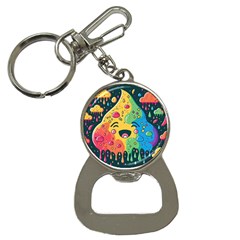 Rainbows Drip Dripping Paint Happy Bottle Opener Key Chain by Ravend