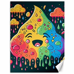 Rainbows Drip Dripping Paint Happy Canvas 36  X 48  by Ravend