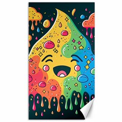 Rainbows Drip Dripping Paint Happy Canvas 40  X 72  by Ravend