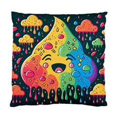 Rainbows Drip Dripping Paint Happy Standard Cushion Case (one Side) by Ravend