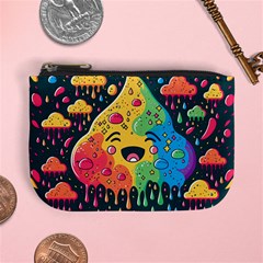 Rainbows Drip Dripping Paint Happy Mini Coin Purse by Ravend