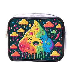 Rainbows Drip Dripping Paint Happy Mini Toiletries Bag (one Side) by Ravend