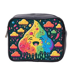 Rainbows Drip Dripping Paint Happy Mini Toiletries Bag (two Sides) by Ravend