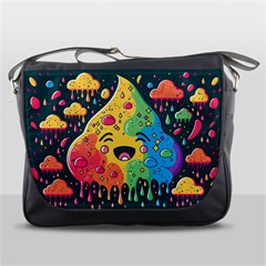 Rainbows Drip Dripping Paint Happy Messenger Bag by Ravend