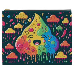 Rainbows Drip Dripping Paint Happy Cosmetic Bag (xxxl) by Ravend