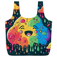 Rainbows Drip Dripping Paint Happy Full Print Recycle Bag (xl) by Ravend