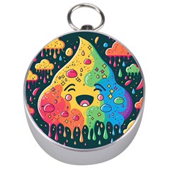 Rainbows Drip Dripping Paint Happy Silver Compasses by Ravend