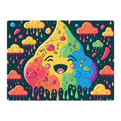 Rainbows Drip Dripping Paint Happy Premium Plush Fleece Blanket (mini) by Ravend