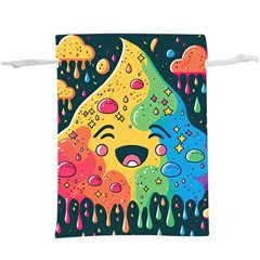 Rainbows Drip Dripping Paint Happy Lightweight Drawstring Pouch (xl) by Ravend