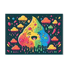 Rainbows Drip Dripping Paint Happy Crystal Sticker (a4)