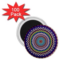 Kaleidoscope Geometric Circles 1 75  Magnets (100 Pack)  by Ravend