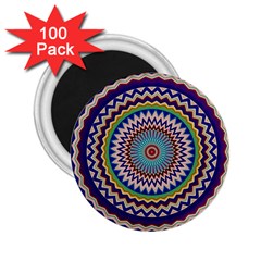 Kaleidoscope Geometric Circles 2 25  Magnets (100 Pack)  by Ravend