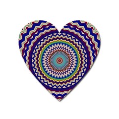 Kaleidoscope Geometric Circles Heart Magnet by Ravend