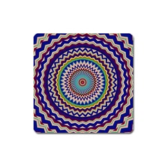 Kaleidoscope Geometric Circles Square Magnet by Ravend