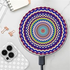 Kaleidoscope Geometric Circles Wireless Fast Charger(white) by Ravend