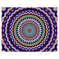 Kaleidoscope Geometric Circles One Side Premium Plush Fleece Blanket (medium) by Ravend