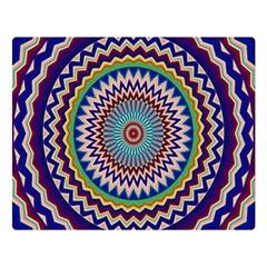 Kaleidoscope Geometric Circles One Side Premium Plush Fleece Blanket (large)