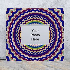 Kaleidoscope Geometric Circles White Wall Photo Frame 5  X 7  by Ravend