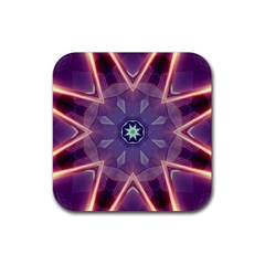 Abstract Glow Kaleidoscopic Light Rubber Coaster (square) by Ravend