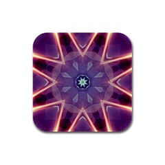 Abstract Glow Kaleidoscopic Light Rubber Square Coaster (4 Pack) by Ravend