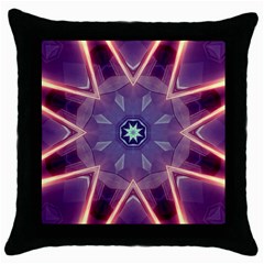 Abstract Glow Kaleidoscopic Light Throw Pillow Case (black) by Ravend